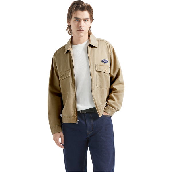 2026 Brixton Mens Trademark Lightweight Garage Jacket 03489 - Washed Khaki